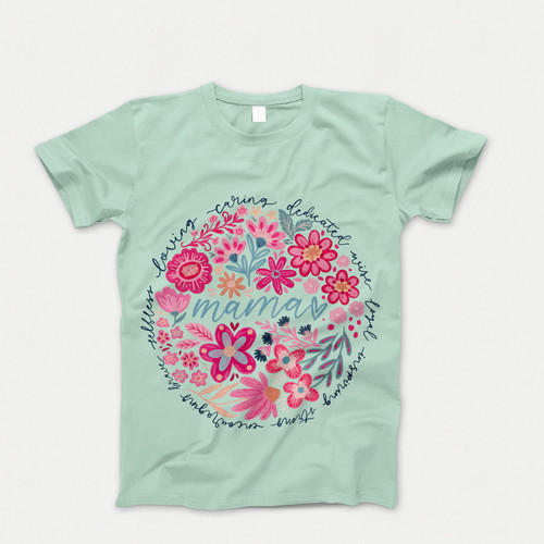 Photograph of four blank t-shirts greys beige and army green. Clipping path included. Ready for your.jpg