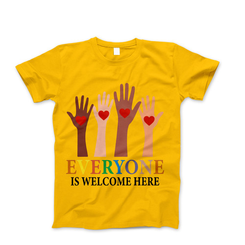 Photograph of four blank t-shirts greys beige and army green. Clipping path included. Ready for your.jpg