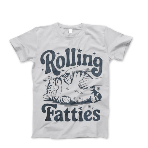 Photograph of four blank t-shirts greys beige and army green. Clipping path included. Ready for your.jpg