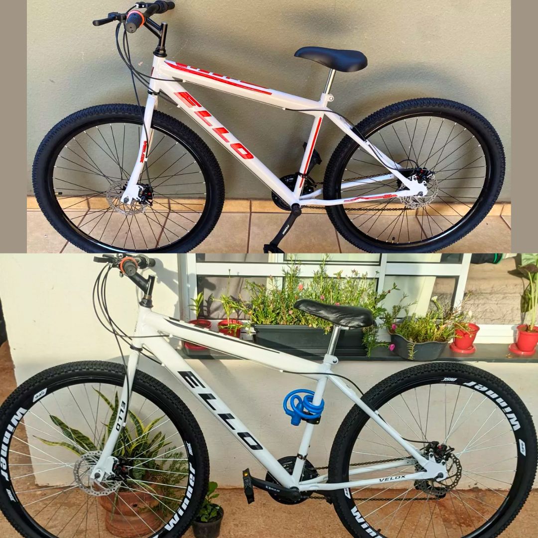 Bicicleta mountain bike Ello Bike Velox R29 – branco/laranja