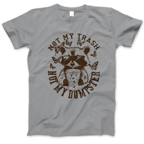 Photograph of four blank t-shirts greys beige and army green. Clipping path included. Ready for your.jpg