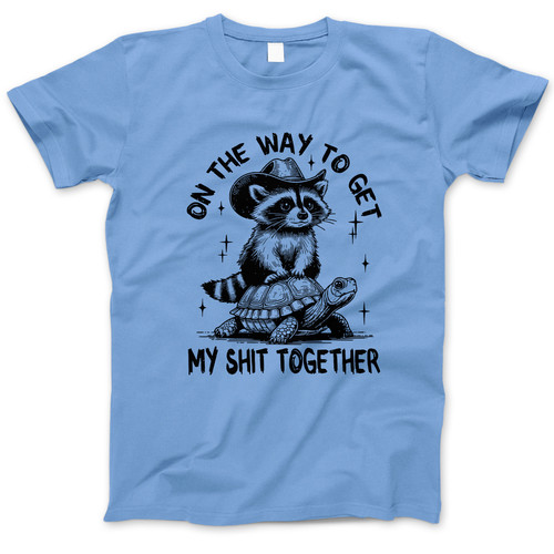 Photograph of four blank t-shirts greys beige and army green. Clipping path included. Ready for your.jpg