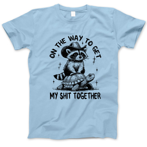 Photograph of four blank t-shirts greys beige and army green. Clipping path included. Ready for your.jpg