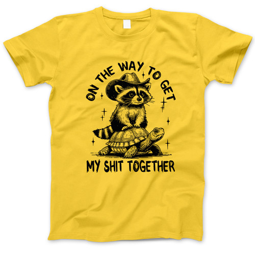 Photograph of four blank t-shirts greys beige and army green. Clipping path included. Ready for your.jpg