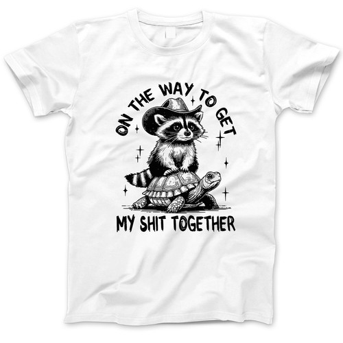 Photograph of four blank t-shirts greys beige and army green. Clipping path included. Ready for your.jpg