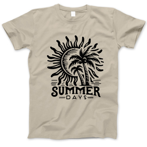 Photograph of four blank t-shirts greys beige and army green. Clipping path included. Ready for your.jpg