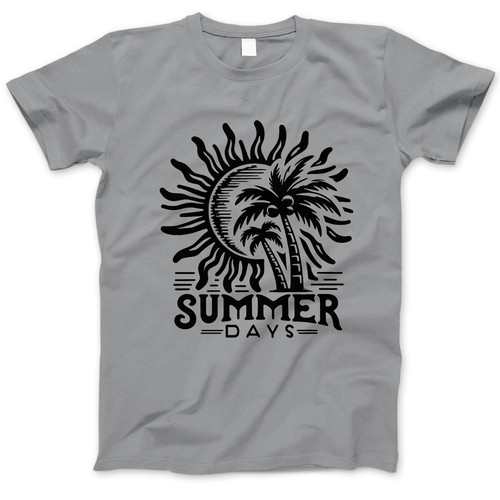 Photograph of four blank t-shirts greys beige and army green. Clipping path included. Ready for your.jpg