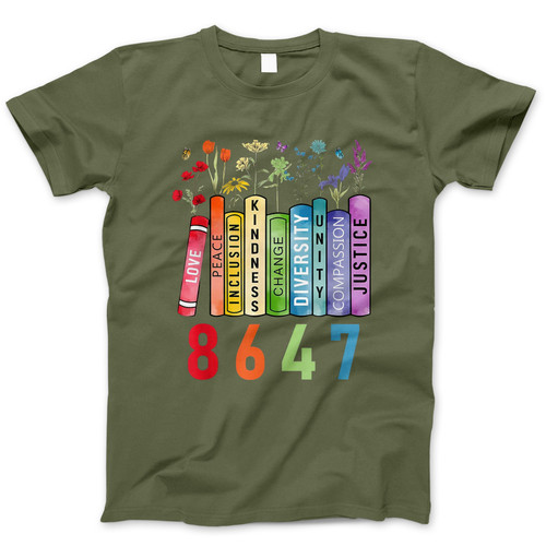 Photograph of four blank t-shirts greys beige and army green. Clipping path included. Ready for your.jpg