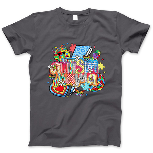 Photograph of four blank t-shirts greys beige and army green. Clipping path included. Ready for your.jpg