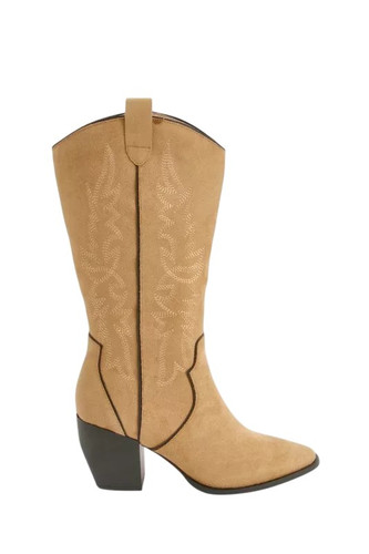 tan faux suede embroidered contrast detail western boots (1) Photoroom.jpg