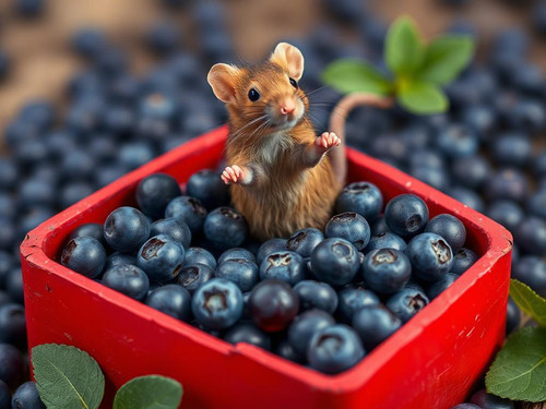 www.naked-ai.art - A red box of blue berries with a rat dancing inside.jpg