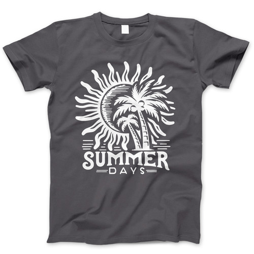 Photograph of four blank t-shirts greys beige and army green. Clipping path included. Ready for your.jpg