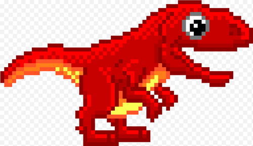 sticker png dinosaur tyrannosaurus rex pixel art cartoon drawing red.png