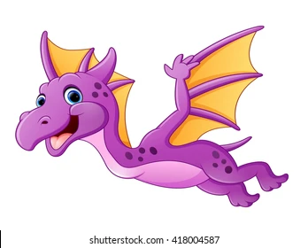 cute dragon flying 260nw 418004587.webp
