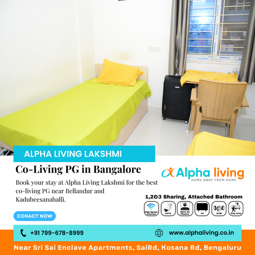 Alpha Living Lakshmi offers the best co-living PG near Kadubeesanahalli.png