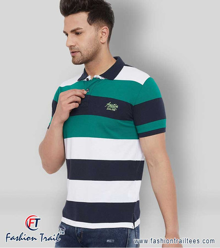 Cotton Collar Striper T-Shirts for Men manufacturers, Suppliers, Distributors, exporters in India Pu.jpg