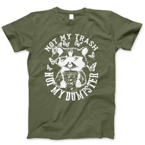 Photograph of four blank t-shirts greys beige and army green. Clipping path included. Ready for your.jpg