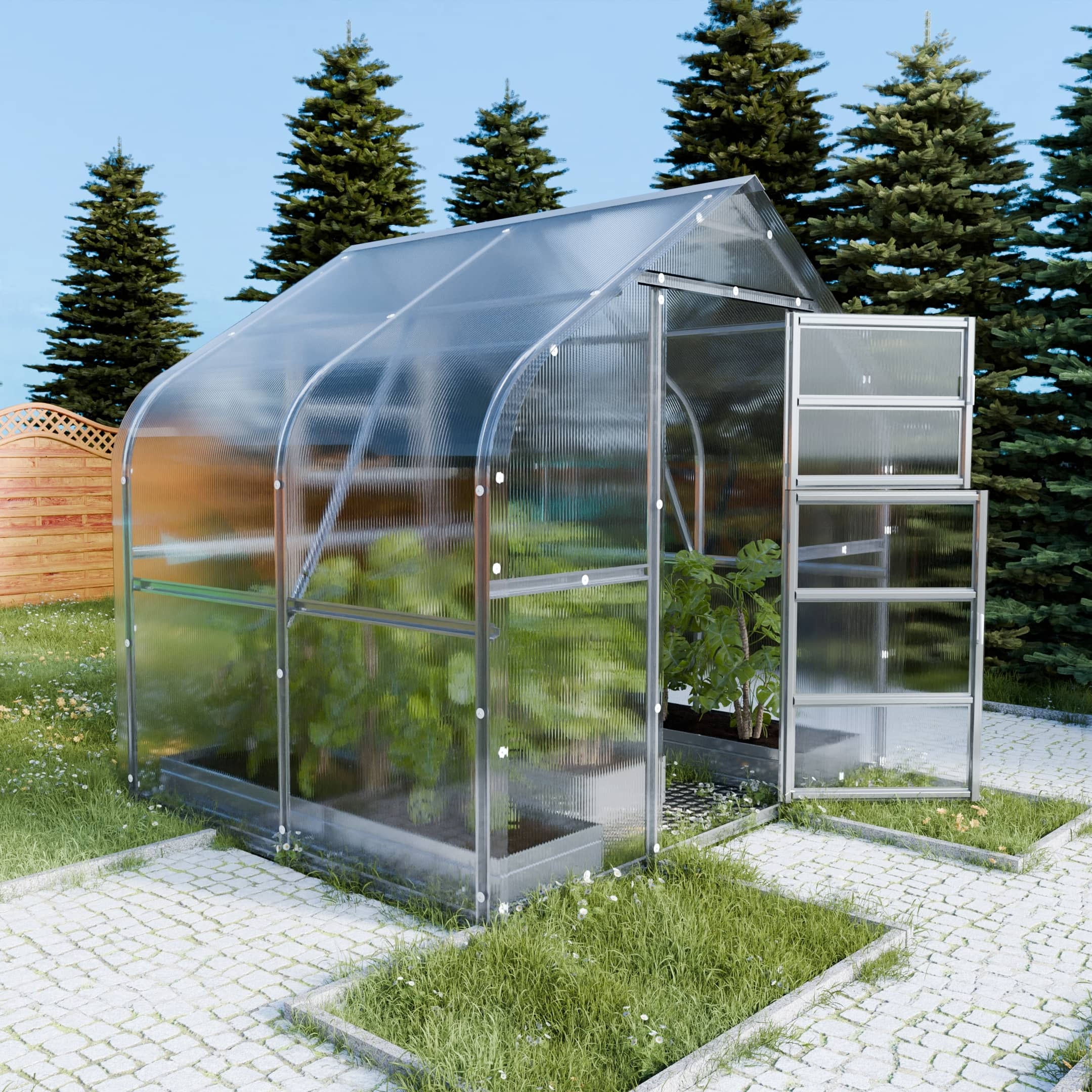 Image of Serre da giardino robuste KLASIKA*DROP 5m2, 2,5m x 2m, 4 mm con rivestimento in policarbonato