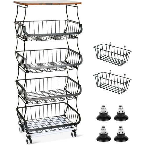 5 6 Tier Fruit Basket Rack Stackable Wire Basket Cart.jpg