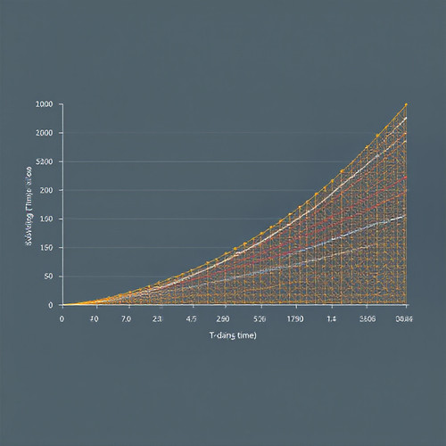 Plot of solving time t in days T 0 2 t 7 30 44 showing the exponential increase in solving time for .jpg