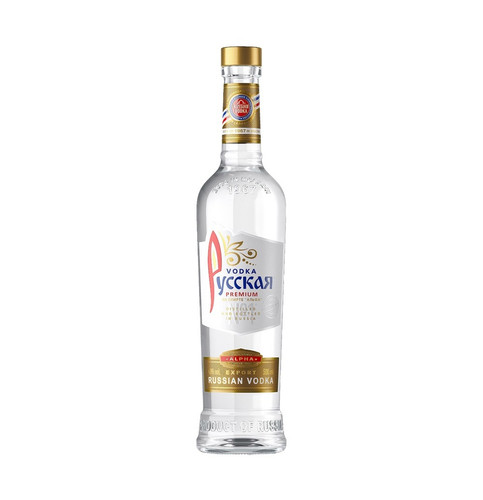 4650071333253 ВОДКА РУССКАЯ НА СПИРТЕ АЛЬФА 40% 0,5 Л СТБУТ..jpg