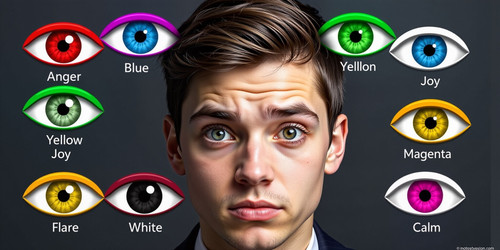 A sleek and modern poster featuring a stylized image of me with seven pairs of eyes each in a differ.jpg
