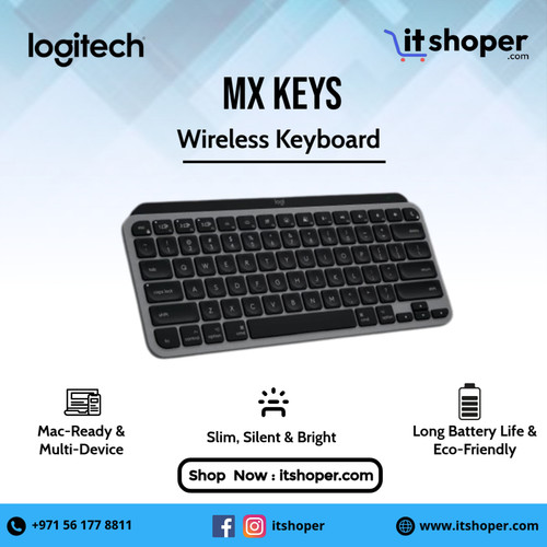 Logitech MX Keys Mini Wireless Keyboard for Mac Slim, Silent, and Backlit Available at itshoper.com.jpg