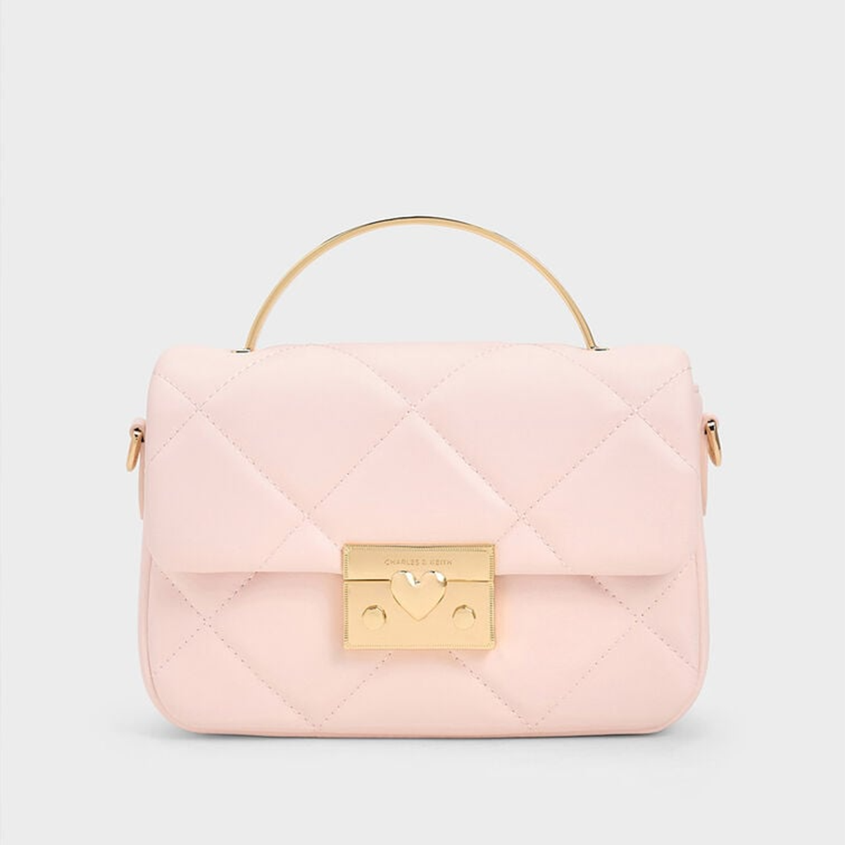 Túi xách phom chữ nhật Quilted Boxy - Màu hồng