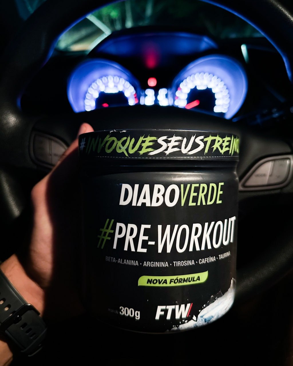 Suplemento Em Pó Pre Treino Pre Workout Pote 300g Sabor Arco-Iris FTW – DIABO VERDE