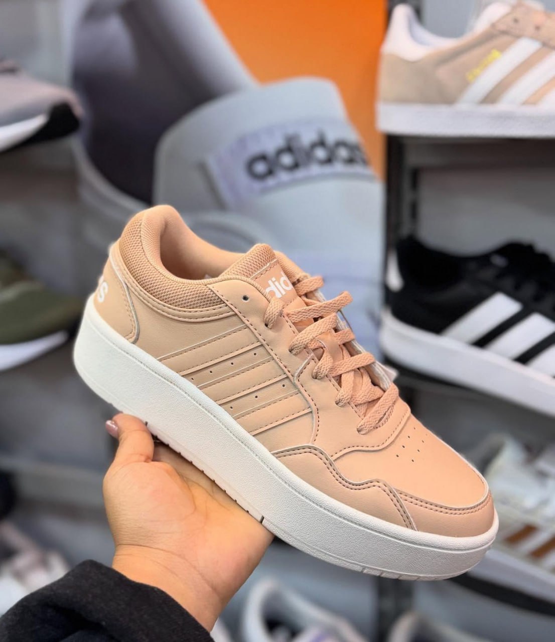 Tênis Adidas Hoops 3.0 Bold Feminino – Laranja Claro