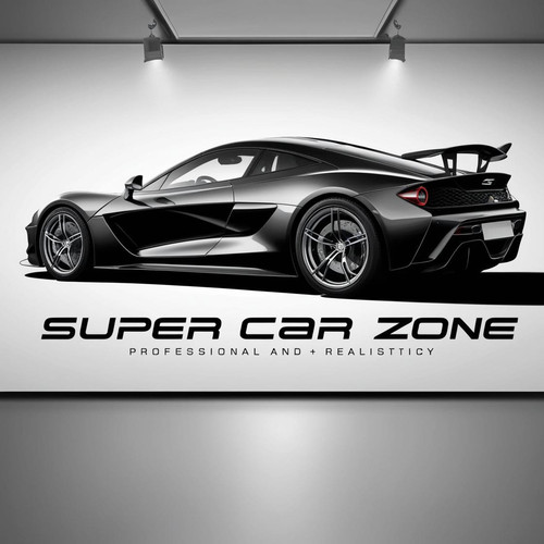  Design a professional and realistic logo for a company named Super Car Zone. Include a detailed and.jpg