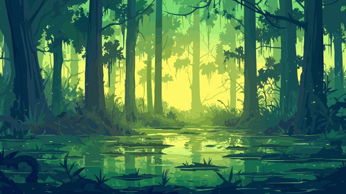 swamp background marsh flood forest gloomy trees vector 53171101.jpg