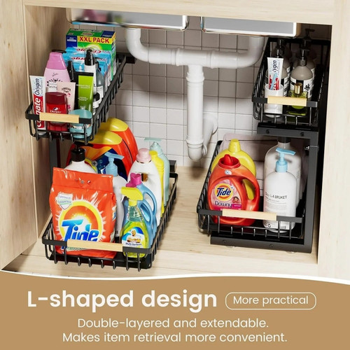 Set Of 2 Dish Drying Rack and Under Sink Organizer Rack for Kitchen.jpg