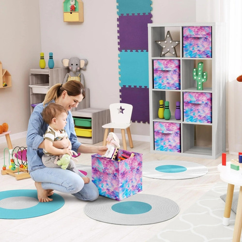 Set of 6 Colorful Cube Storage Bins Foldable Collapsible Storage Box.jpg