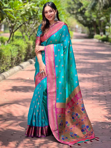 Sky Blue Color Paithani Silk Saree.jpg