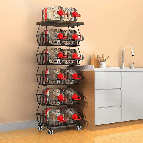 5 6 Tier Fruit Basket Rack Stackable Wire Basket Cart.jpg