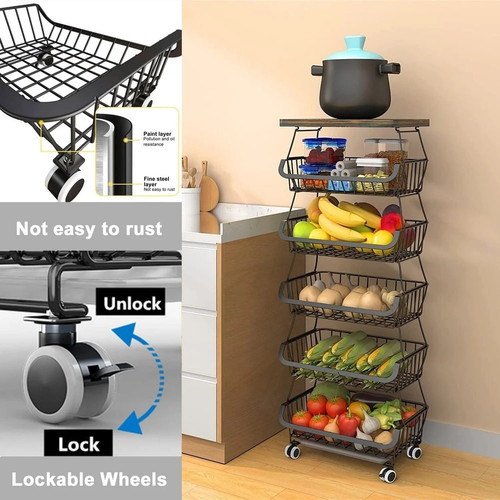5 6 Tier Fruit Basket Rack Stackable Wire Basket Cart Vegetable Storage.jpg