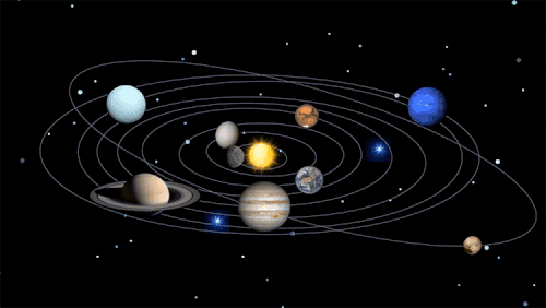 Os planetas em movimento .gif