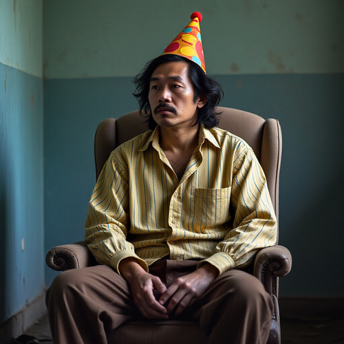 sad 30 year old Chinese man with long curly hair and a mustache and stubble in a slightly dirty butt.jpg