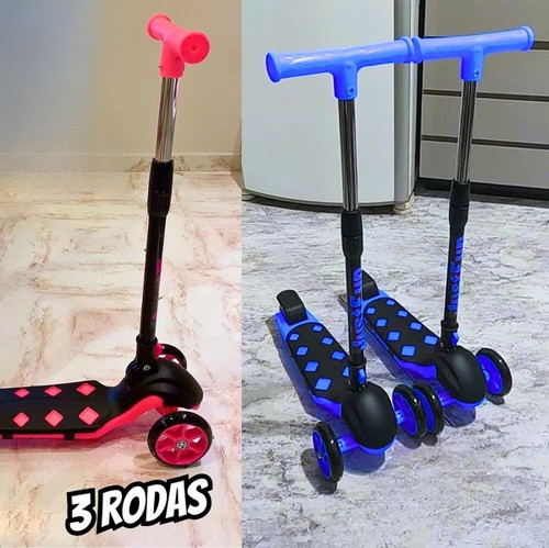Patinete Radical Infantil Ajustável 3 Rodas Para Criança Cor Rosa ou Azul.jpg