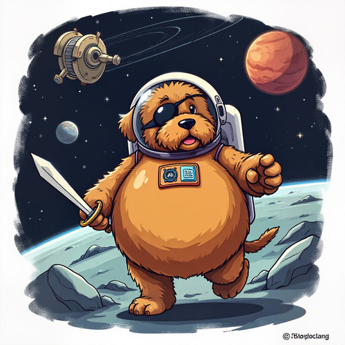 really round Big Belly Bob labradoodle with absurdly large and bouncy belly fluffy like a teddy bear.jpg