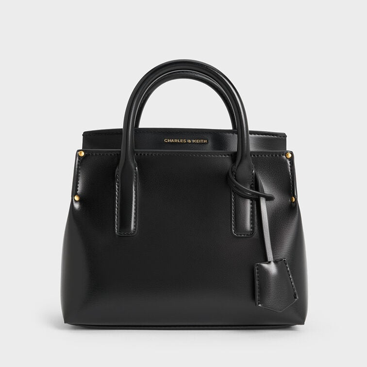 Túi đeo chéo chữ nhật Rene Metallic Structured - Đen