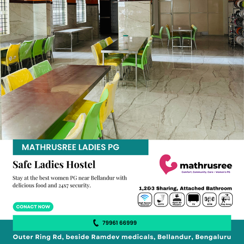 Looking for a safe women’s hostel near you in Bellandur? Mathru Shree PG.png