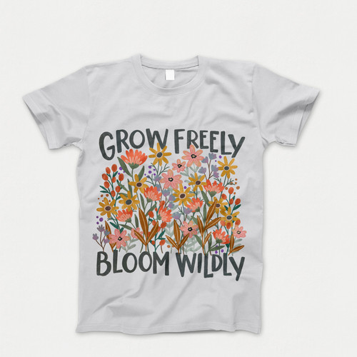 Photograph of four blank t-shirts greys beige and army green. Clipping path included. Ready for your.jpg