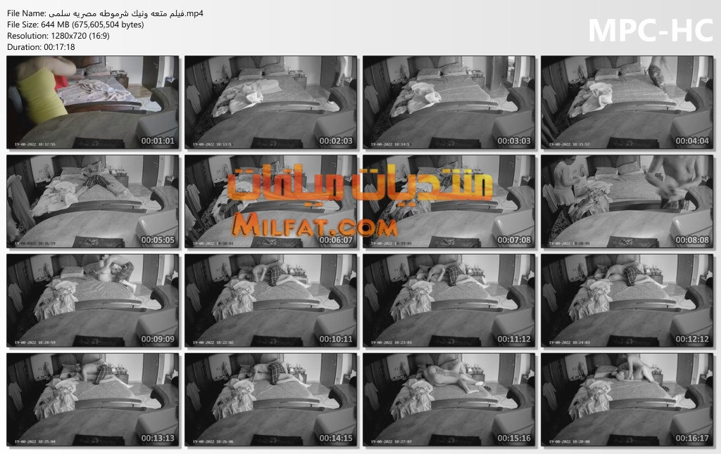 حصرى – 17 دقيقه فيلم وسهره نيك شرموطه مصريه سلمى وعشيقها يصورها كاميرا مراقبه صوت وصوره ومتعه وحوارات العشاق