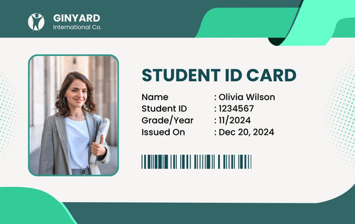 White And Green Geometric Student ID Card.1