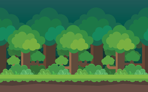 Cartoon forest seamless background Vector illustration Elements for mobile games video games.jpg