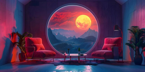 cozy virtual lofi living room background with moonlit night view round window ideal stream overlays .jpg