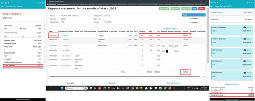 R3 R8. WEB SFC Expense MGRAdmin login 'Payable amount' is showing wrongly in the web after approval .jpg