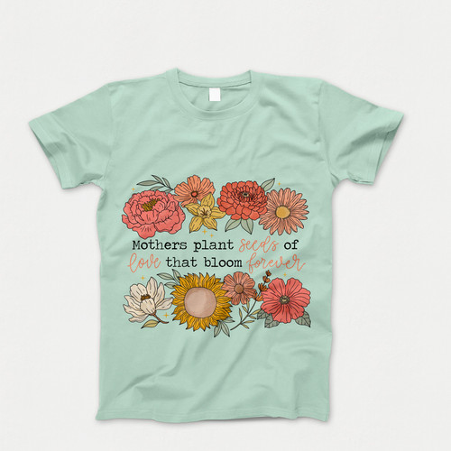 Photograph of four blank t-shirts greys beige and army green. Clipping path included. Ready for your.jpg